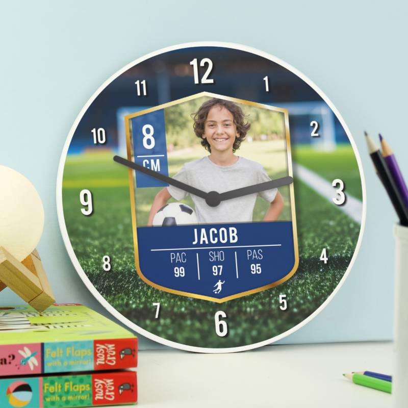 Personalised Football Photo Upload Childrens Clock